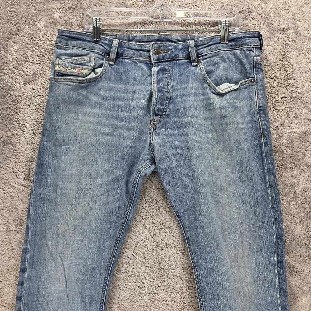 Diesel Jeans Mens 33x32 Blue D-Luster Slim Button Fly Stretch Light Wash OIHAR
